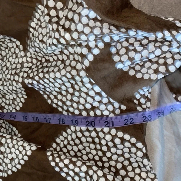 See Design brown white polka dot cover up kaftan Tunic long sleeve top - Picture 10 of 14